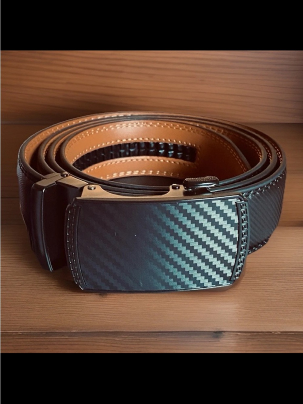 NWT Men’s Leather Belt Black Adjustable Resizeable Size 28-44 Slide Formal